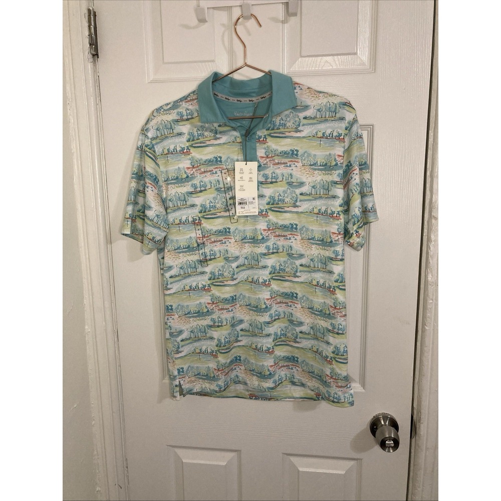 Walter Hagen Clubhouse Country Club Polo Shirt Small Blue‎ Pink Men Golf NWT